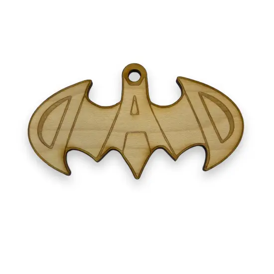 Ornament - Batdad - Raw Wood 2x4in {1}