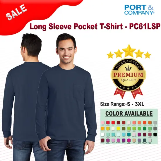 Port & Company&reg; Scoop Long Sleeve Essential Pocket T-Shirt Royal blue {2}