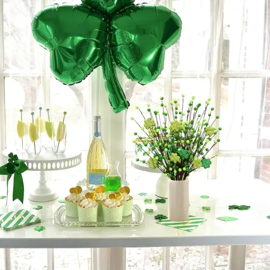 Berry Stems Decor, 24Inch Artificial Clover Stems for St. Patrick's Day Decorations {5}