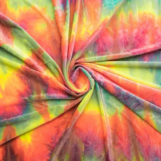 Renegade Tie Dyed Stretch Velvet Fabric Aqua {3}