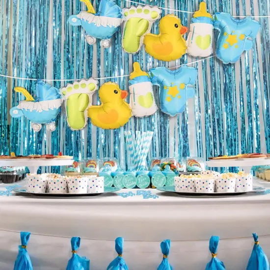 6 Pack Bulk Baby Boy Balloon Streamers {3}