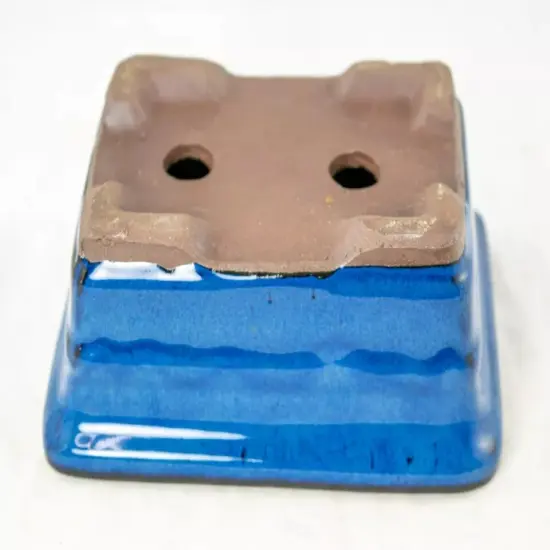 Rectangular Shohin Bonsai, Succulent Pot 6"x 4.5"x 2.5" with Mesh - Blue Stain {2}