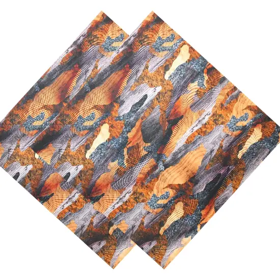 Camo Brown Printed Spandex Fabric {4}
