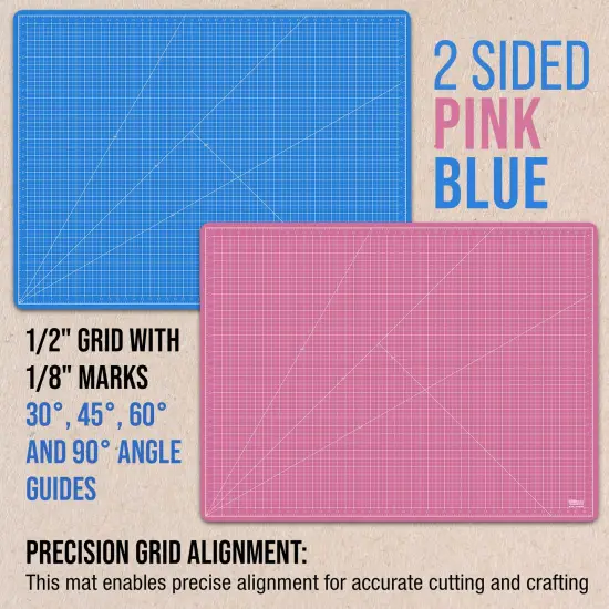 36" x 48" Self-Healing Cutting Mat 5-Ply - Double-Sided Pink/Blue Craft Mat, Non-Slip Cutting Mats for Crafts, Sewing, Quilting, Scrapbooking {3}