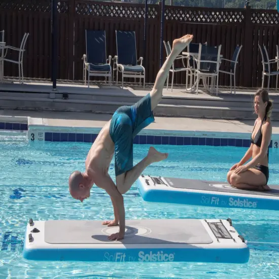 Swimline Inflatable Sol-Fit Aquatic Yoga Board Fitness Mat - 94" White {7}