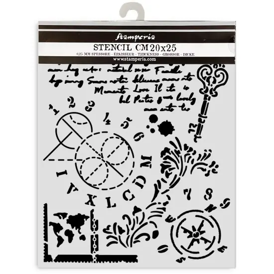Stamperia Stencil 7.87"X9.84"-Alterego Key, Numbers {1}