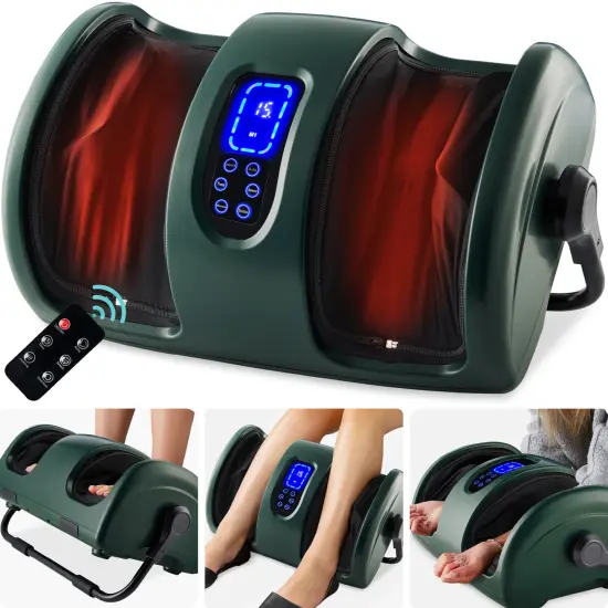 Best Choice Products Foot Massager Machine, Therapeutic Reflexology Massager w/ High-Intensity Rollers Dark Green {1}