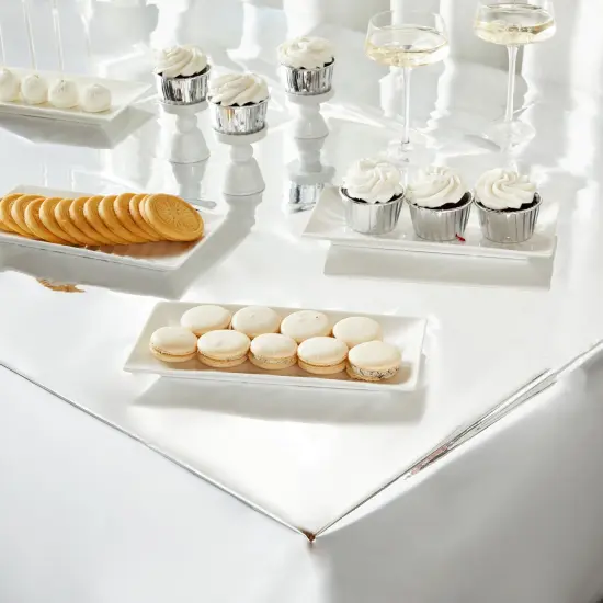 3 Pack Metallic Silver Plastic Tablecloth for Birthday Party Decorations (Shiny Foil, 54x108) {3}