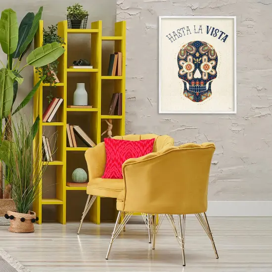 Stupell Industries Hasta la Vista Calavera Framed Giclee Art White Framed {2}