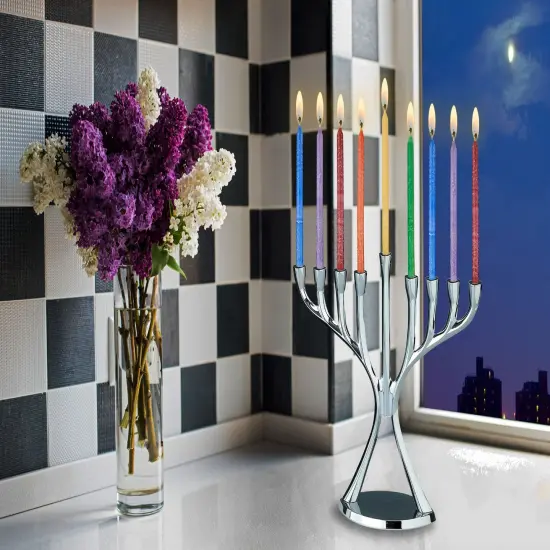 Rite Lite Premium Frosted Menorah Hanukkah Candles - 5.25" - Multicolor - 45ct {3}