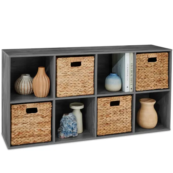 Best Choice Products 8-Cube Bookshelf, 13.5in Display Storage System, Organizer w/ Removable Back Panels Greige {7}