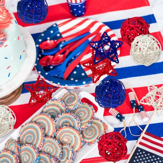 21pcs 4th of July Decoration Balls Rattan Decoration (21) {2}