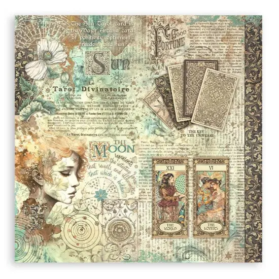 Stamperia Single-Sided Paper Pad 8"X8" 22/Pkg-Fortune {3}