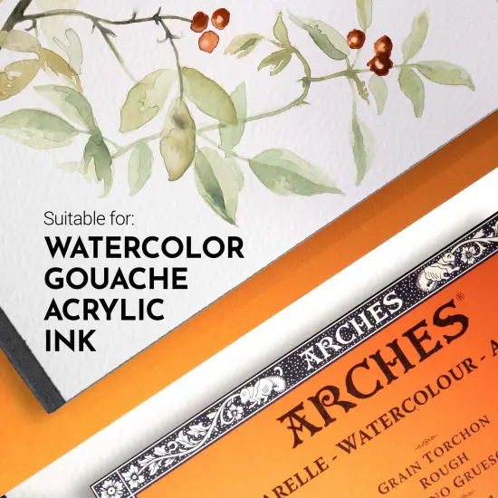 Arches Aquarelle Rough Watercolor Block 9"X12"- 140lb, 20 Sheets {4}