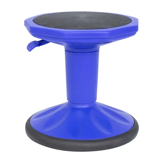 Emma and Oliver Saylor Height Adjustable Active Motion Stool for Kids with Weighted Rubber Non-Slip Bottom Blue {2}