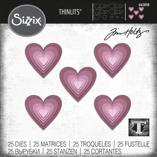 Sizzix Thinlits Dies By Tim Holtz 25/Pkg-Stacked Tiles Hearts {1}