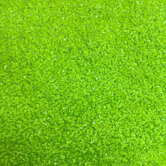 1 Yard Sequins Embroidered Stretch Velvet Rodeo Fabric Neon Lime Green {1}