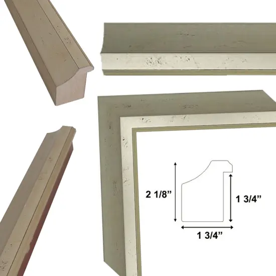 Italian Florentine Silver Leaf Shadow Box Picture Frame 10x14 frame {4}