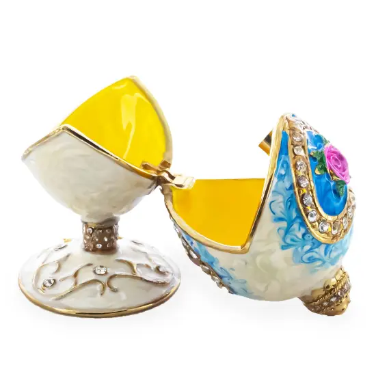 Rose in Crystal Valentine's Heart Royal Inspired Easter Egg 3.25 Inches {5}