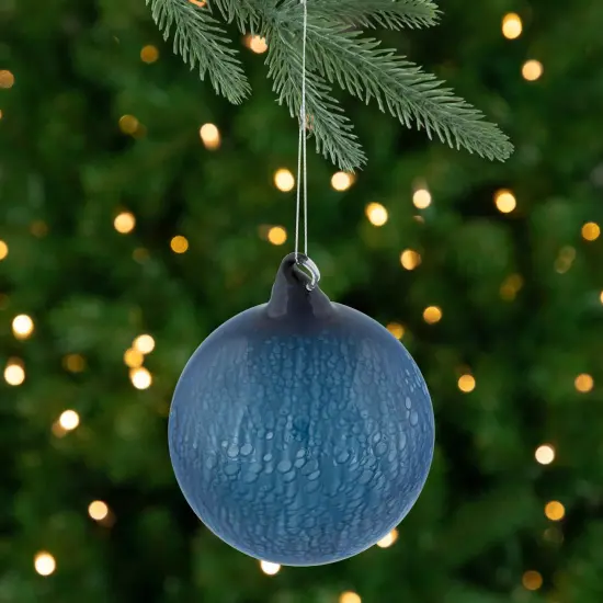Northlight Glass Christmas Ball Ornament - 4.75" - Blue {1}