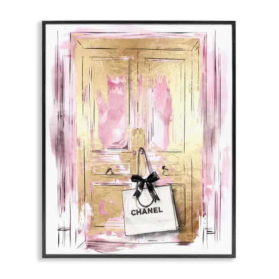 Stupell Industries Shopping Bag on Door Framed Giclee Wall Art Design by Svetlana Aleynikova {1}