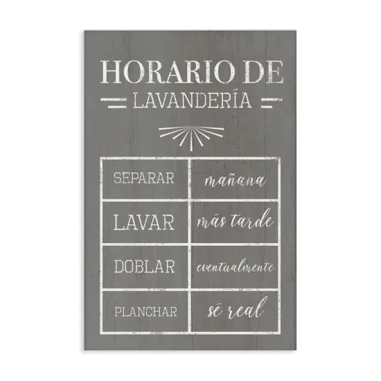 Stupell Industries Horario de Lavander&iacute;a Canvas Wall Art {1}