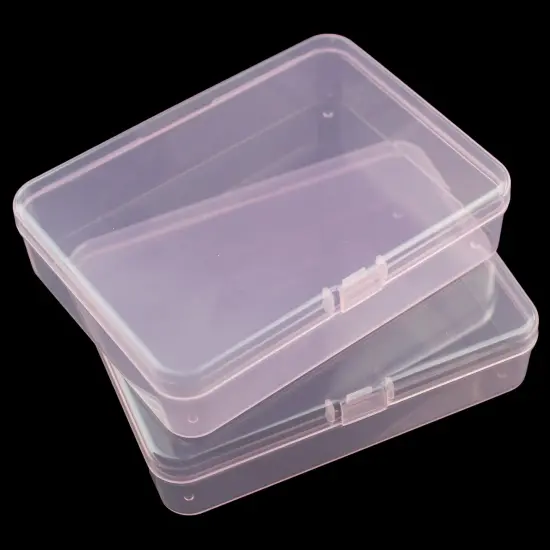 8 Pieces Rectangular Plastic Boxes Empty Storage Organizer Containers with Hinged Lids for Small Items and Other Craft Projects (Pink, 4.5 x 3.3 x 1.1 inch) {5}