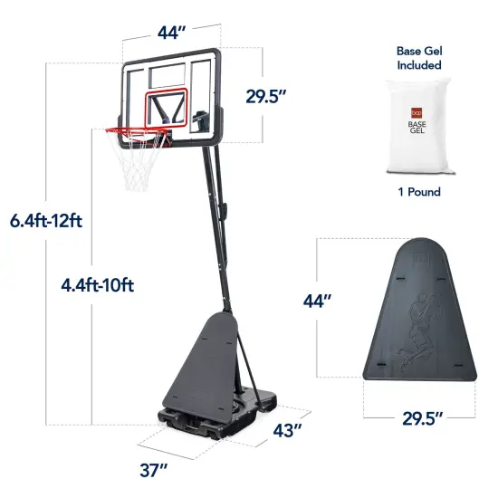 Best Choice Products Adjustable 4.4-10ft Basketball Hoop, Portable Goal w/Shatterproof Backboard, Ball Return White {2}