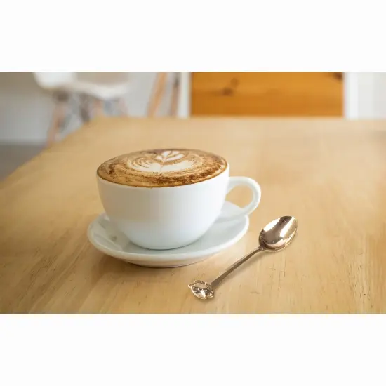 Fino 4.5-Inch Cup & Saucer Design Gold Plated Demi Spoon {6}