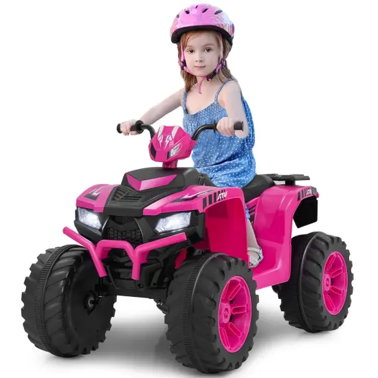 Honeyjoy 24V Kids Ride-On Electric ATV 4-Wheeler Quad Car with Wireless Connection Black/Blue/Pink/Red/Purple {9}