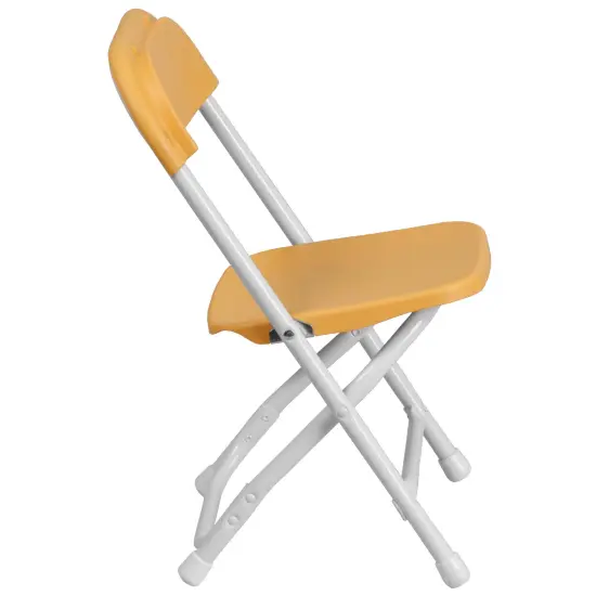 Emma and Oliver 2 Pack Kids Plastic Folding Chair Daycare Home School Furniture Yellow {6}