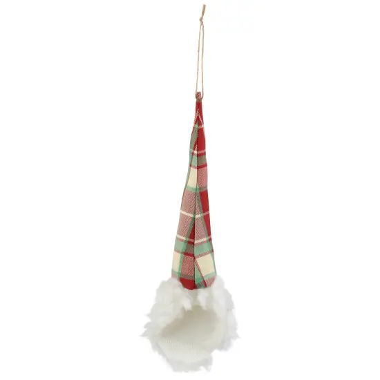 Northlight Santa Head With Plaid Hat Christmas Ornament - 11" - Green and Red {7}