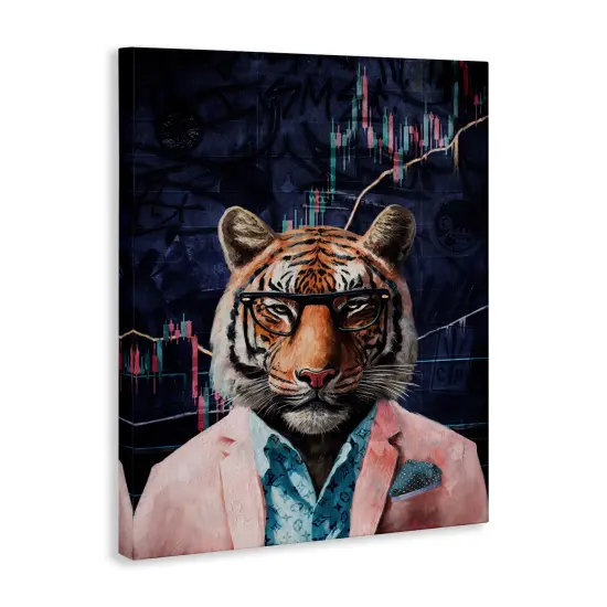 Stupell Industries Trendy Tiger on Abstract Canvas Wall Art Design by Svetlana Aleynikova {3}
