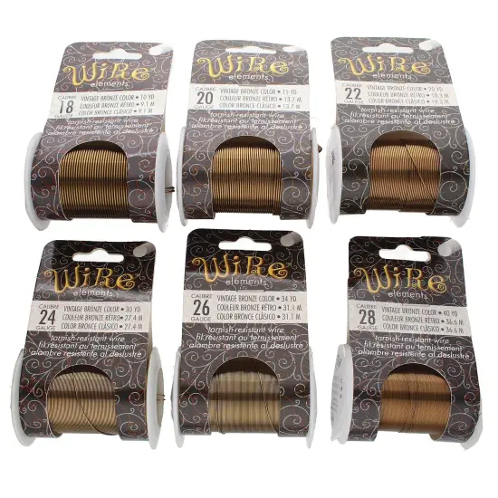 The Beadsmith Wire Elements Gauge Assortments Vintage Bronze {6}