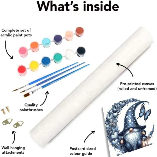 Paint by Number for Adults. Gnomes Painting by Numbers for Adults Beginner Drawing Paintwork with 3 Paintbrushes Canvas 20&rdquo; x 16&rdquo; {4}