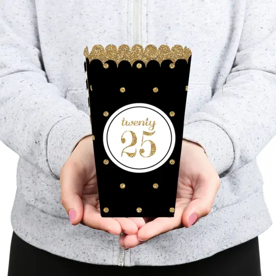 Big Dot of Happiness Gold 2025 Graduation Party Favor Popcorn Treat Boxes - Set of 12 {6}