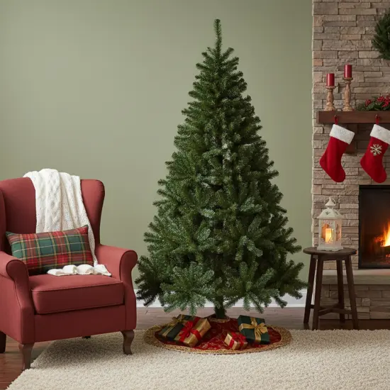 Northlight Canadian Pine Full Artificial Christmas Tree - 7' - Unlit Green {5}