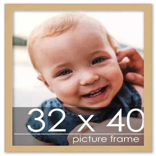 32x40 Minimalist Yellow Picture Frame - UV Acrylic, Foam Board Backing, Hanging Hardware {1}