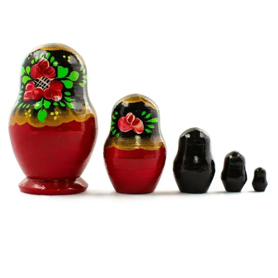 Set of 5 Olesya Wooden Nesting Dolls 3.5 Inches {3}