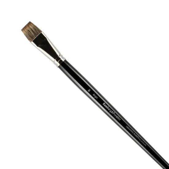 Creative Mark Hamburg Premiere Professional Oil Painting Brushes - Bright #20 Oil Paint Brush - Handmade in Germany, Natural & Synthetic Hair Blend, Long Triple-Lacquered Birch Handle {1}