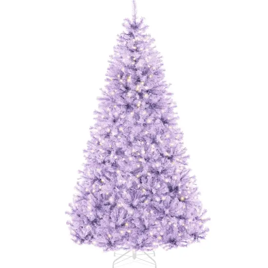 Best Choice Products Pre-Lit Lavender Christmas Tree, Artificial Full Holiday Decoration w/ Incandescent Lights {7}