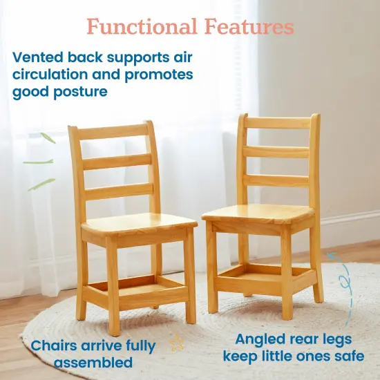 Three Rung Ladderback Chair with Storage, 2-Pack - Assembled {4}