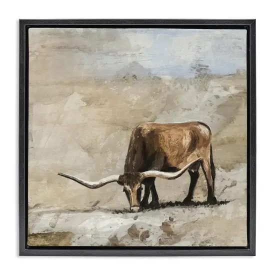 Stupell Industries Logan Longhorn Cattle Floating Frame, design by Errico & Slyp {1}