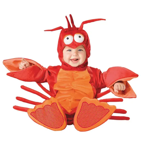 Infant Lobster Costume Zippered Jumpsuit with Hood Claws and Booties {1}