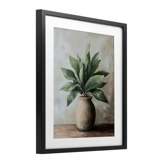 Stupell Industries Big Leaves House Plant Framed Print Under Glass, design by Petal Prints Design {9}