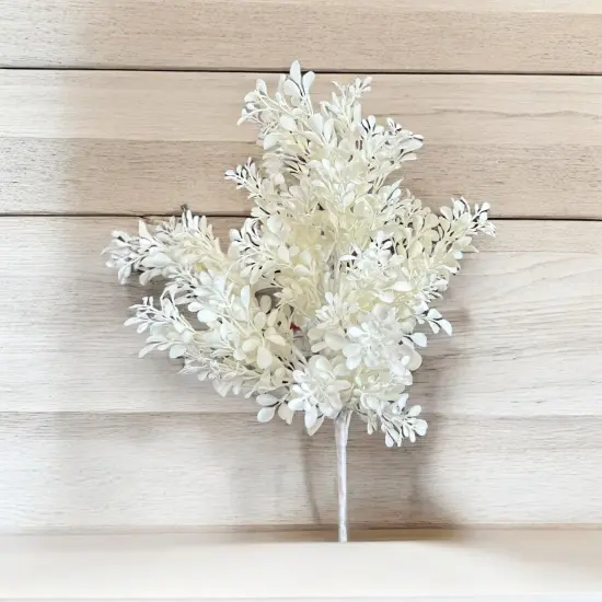 18.5" Artificial White Boxwood Bush &ndash; Faux White Filler Stem for Wreaths, Bouquets, Wedding Florals & Home Decor-PSB710-WH {3}