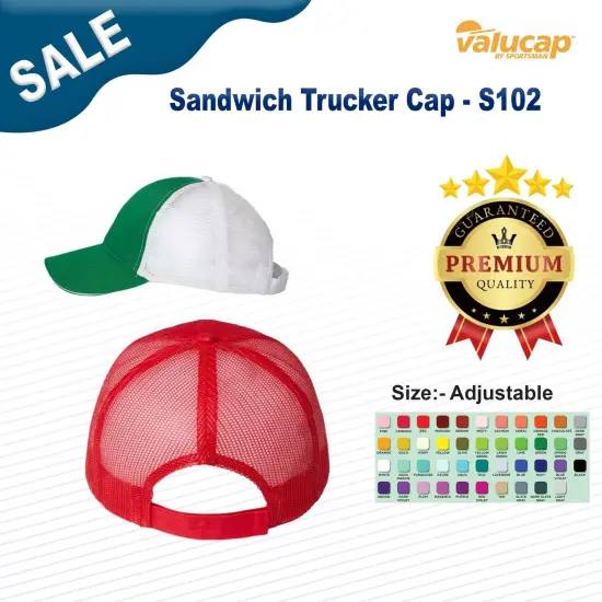 Valucap&reg; Sandwich Trucker Cap Black/ Grey {3}