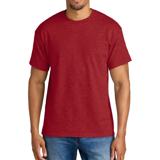 Gildan DryBlend T-Shirt, Adult Men Short Sleeve Arts and Crafts Shirt, Assorted Colors Tee Heather scarlet red {1}