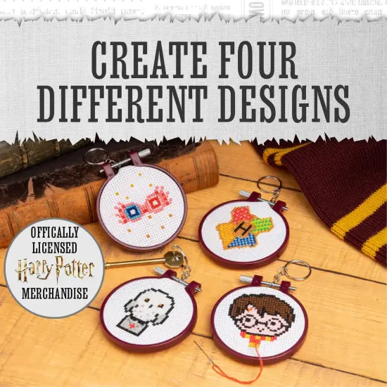 Paladone Harry Potter Stamped Cross Stitch, Embroidery Kit - Officially Licensed Wizarding World Merchandise, Easy Craft Activity for Movie Fans, Starter Kit for Needlework Beginners {6}