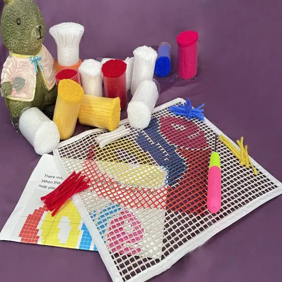 ZuoAnLF Latch Hook Kits for Adults Kids,Soft Simple Embroidery DIY Latch Hook Craft Kit with Printed Pattern Include Latch Hook10x10 Inch (Love) {4}